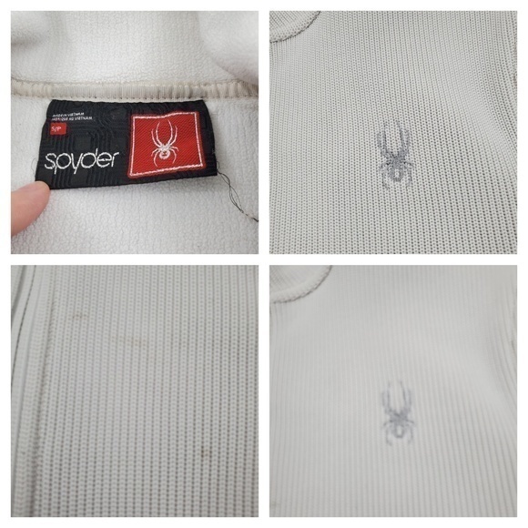 Spyder Jacket S Gray Knit Ski Core Sweater Fleece - Picture 3 of 4